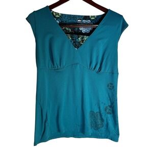 REI Athletic Hiking Performance Sleeveless Tank Top Teal Womans Size Lg GorpCore